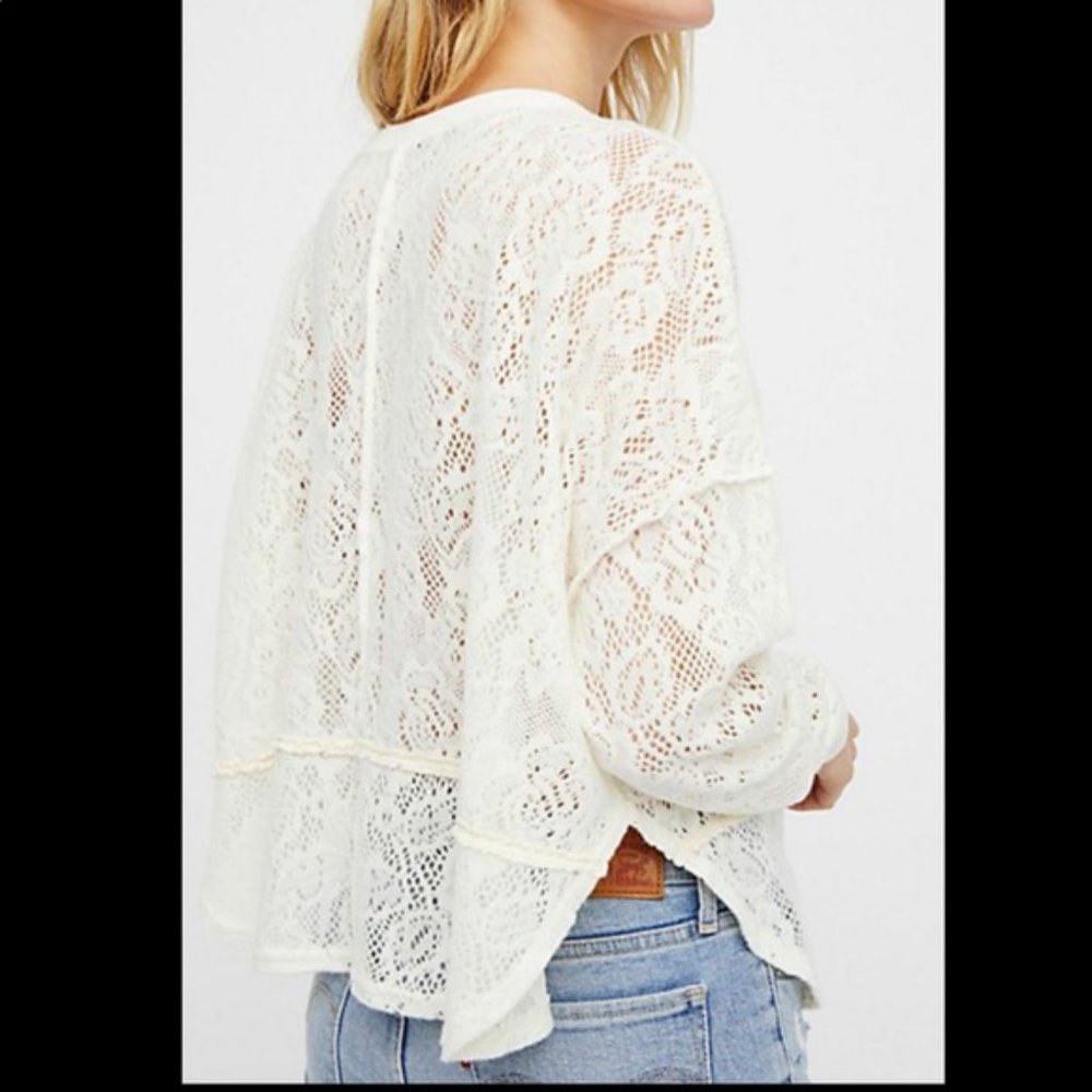 Free People Not Cold In This Lace Top - Picture 2 of 7